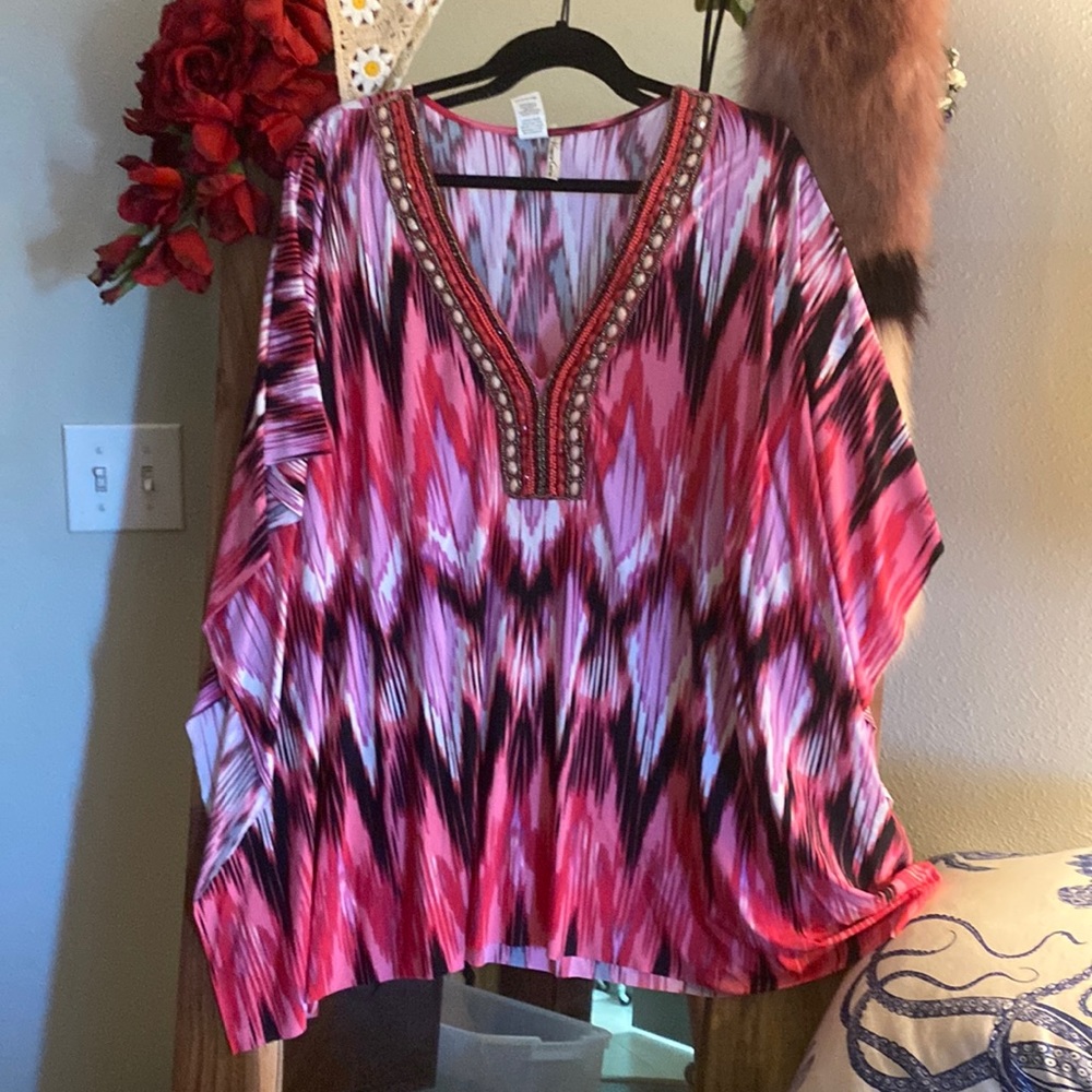 NWOT Kenneth Cole Beaded Kaftan Size Small